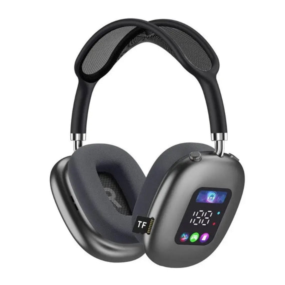 AKX Max 700 Wireless Display Headphones – Hi-Fi Sound | Smart LED Screen | Deep Bass | Long Battery Backup