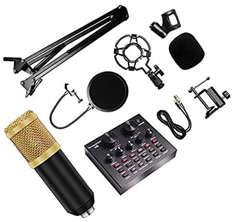 V8 Professional Condenser Microphone – Studio-Quality Sound | Noise Reduction | Plug & Play