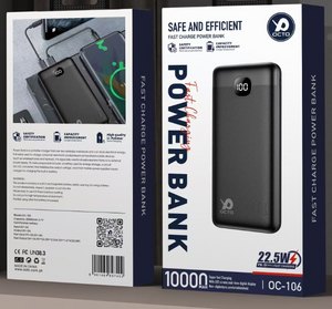 Octo OC-106 10,000mAh Power Bank – Fast Charging, Dual Output & Smart Safety Protection