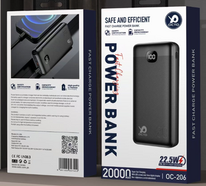 Octo OC-206 20,000mAh Power Bank – High-Capacity Fast Charging with Triple Output & Smart Protection