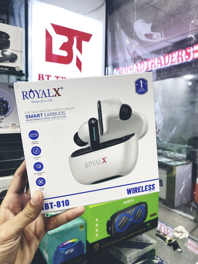 Royal X RBT-810 Bluetooth Earbuds| Powerful Bass | HD Calls | 1-Year Warranty
