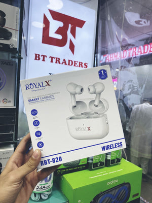 Royal X RBT-820 True Wireless Earbuds | HD Sound | Long Battery Life | 1-Year Warranty