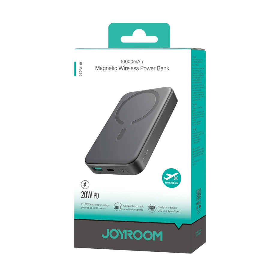 JOYROOM JR-W020 Magnetic Wireless Power Bank — Slim Design with Fast Wireless Charging